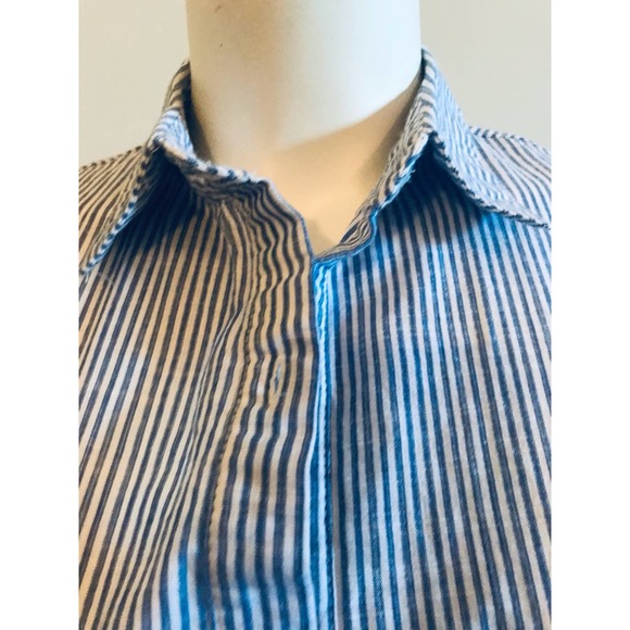 Pintsripe Belted Shirt Dress, Size M - Picture 3 of 9